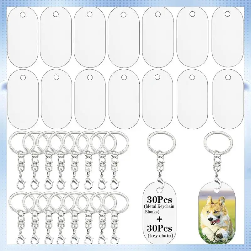 

AD-Metal Sublimation Keychain Blanks,Sublimation Blanks Bulk For Keychains,Double Sided Sublimation Ornament Blanks