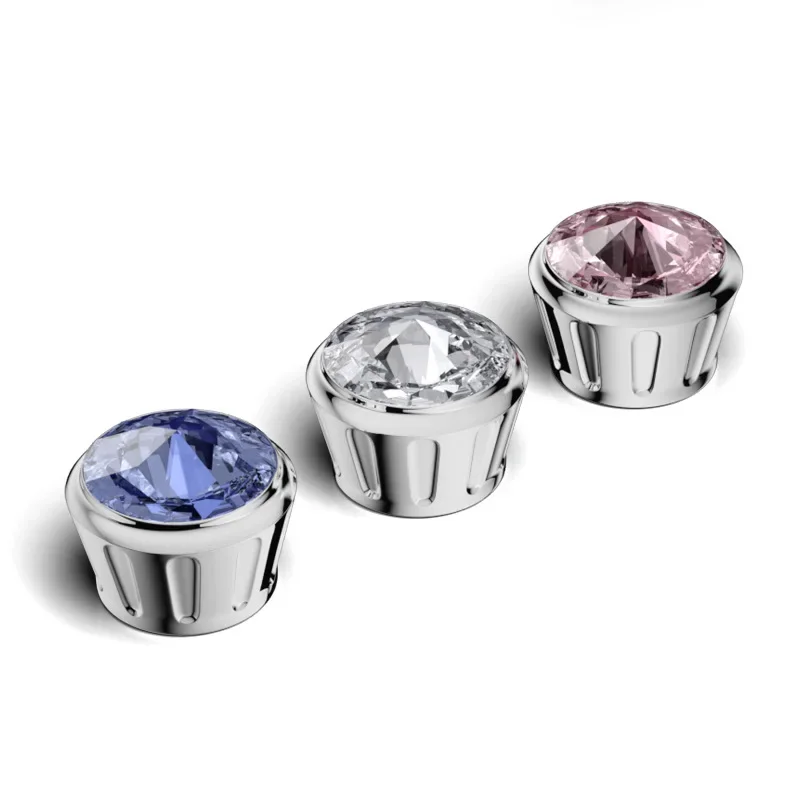 براغي إطار لوحة الماس، مسامير تثبيت صينية لوحة الترخيص، غطاء صامولة حجر الراين، لوحة ترخيص مع ختم تثبيت الماس