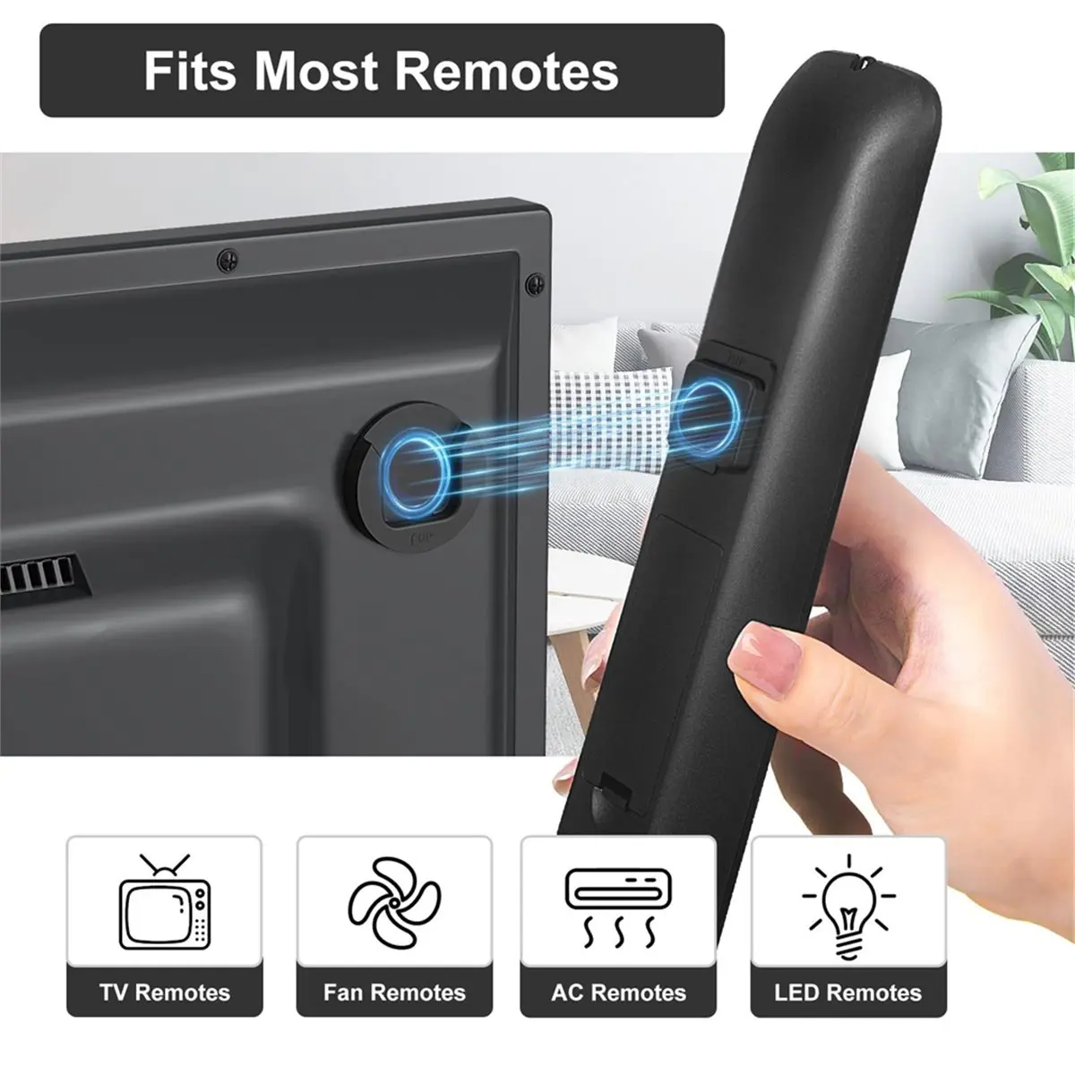 DT56 4 Pack Magnetic Remote Control Holder Wall Mount Control Holder for Fan/Air Conditioner, Self-Adhesive Control Storage