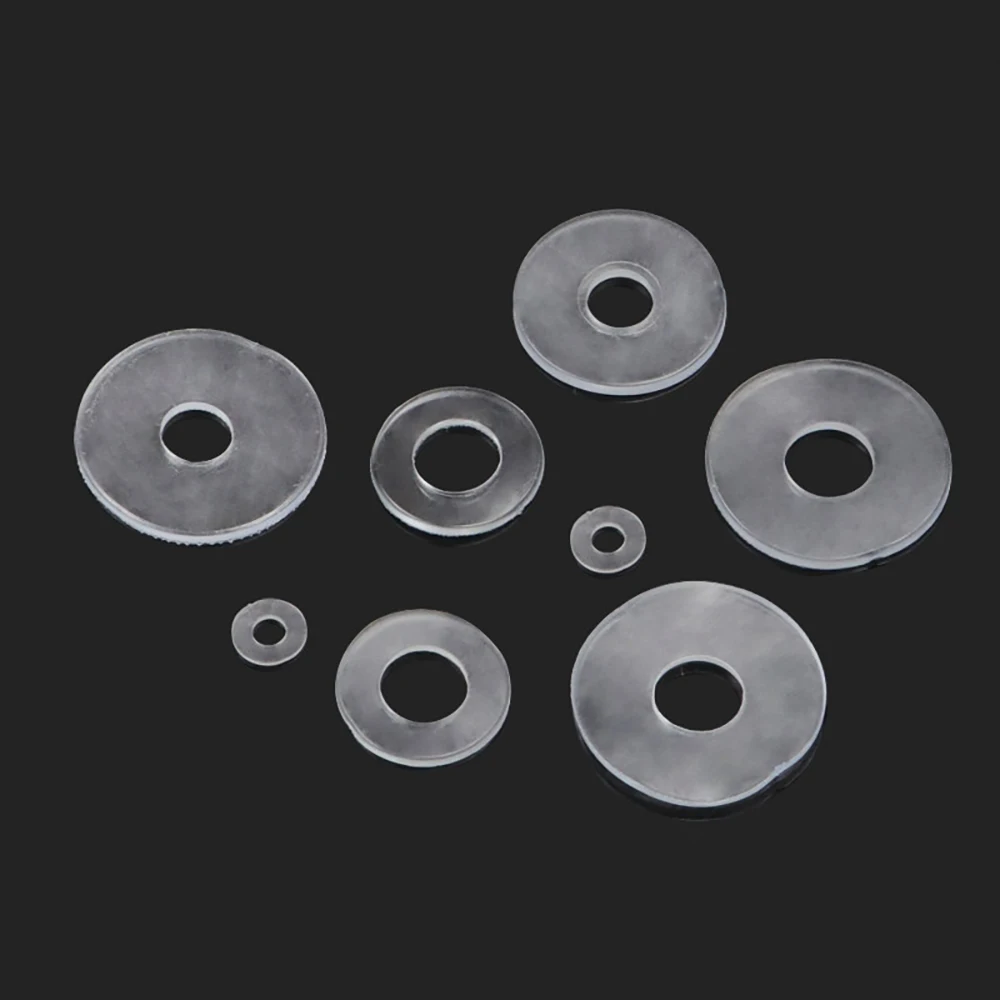 M4-M12 Soft Plastic PVC Plastic Insulation Transparent Gasket Ring Spacer Flat Washer 0.8 1 1.2 1.5 1.8 2mm