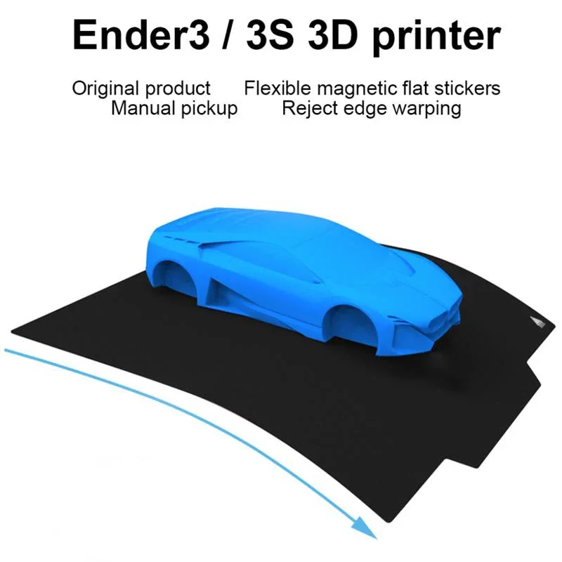 Surface magnétique de construction de bande de feuille d'autocollant de plate-forme de lit chaud de l'imprimante 3D 235x235mm pour des autocollants chauds de plate-forme de lit de Ender-3/3S