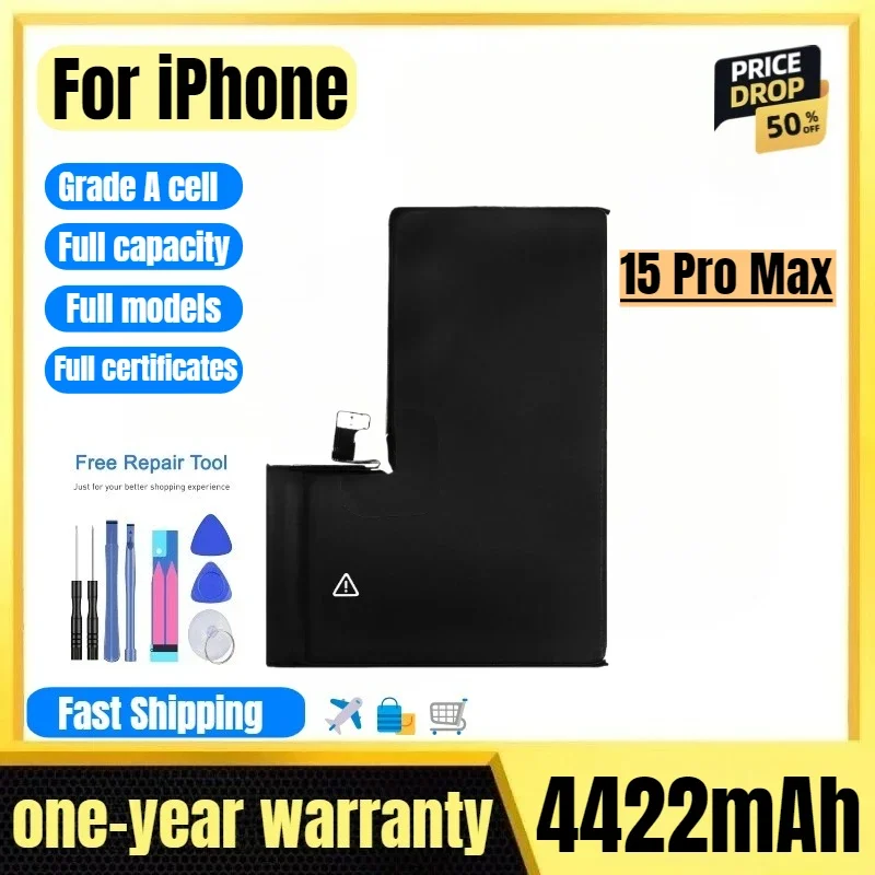 A2849/A3105 for IPhone15 Pro Max Mobile Phone Battery High Quality High Capacity Replacement Bateria Grade A Cell with Tools