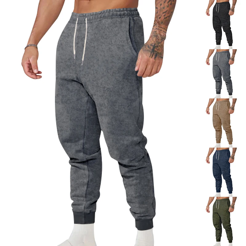 Cross border Spring and autumn trousers men's leisure sports wide leg corset trousers stretch slim trousers men's trousers