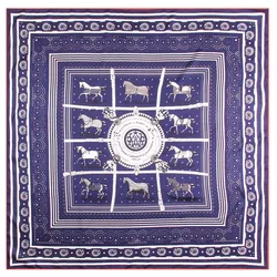 90cm Hand Rolled Hem Paisley Horse Twill Silk Square Scarf Women Shawl Brand Hijab Scarf Foulard Head Scarves Design Bandana