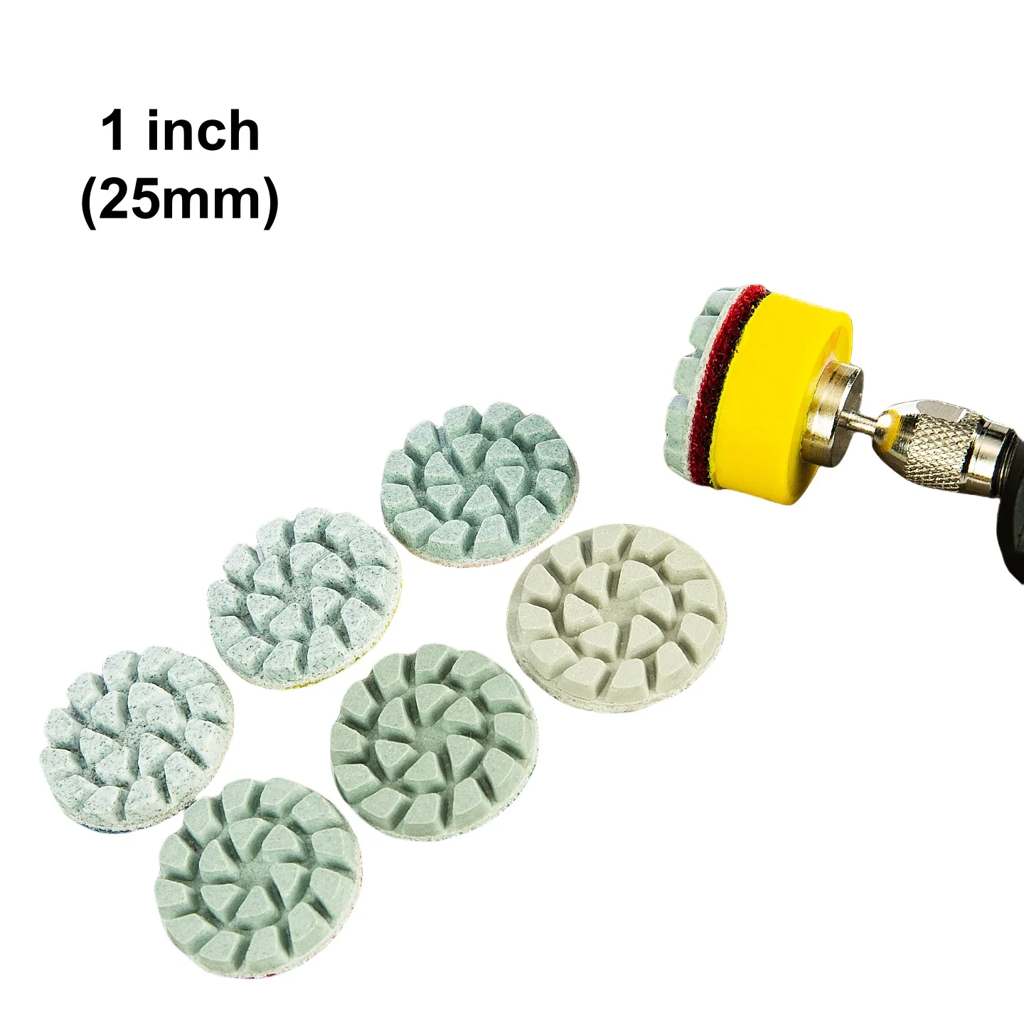 

7 шт., 1 дюйм, 25 мм, мини-алмазные полировальные подушечки, мрамор, гранит, нефрит, шлифовальный диск, гибкий полимерный шлифовальный полировальный диск с подкладкой