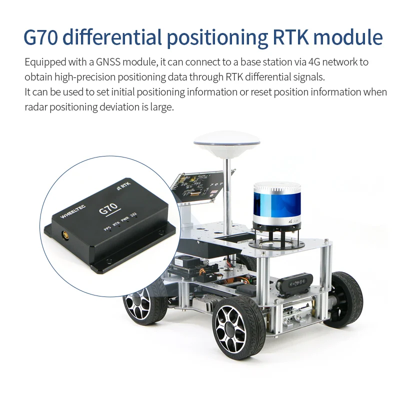 WHEELTEC R550 PLUS Robot de conducción autónoma para exteriores automático, sistema de conducción autónomo Autoware, fusión multi-sensor