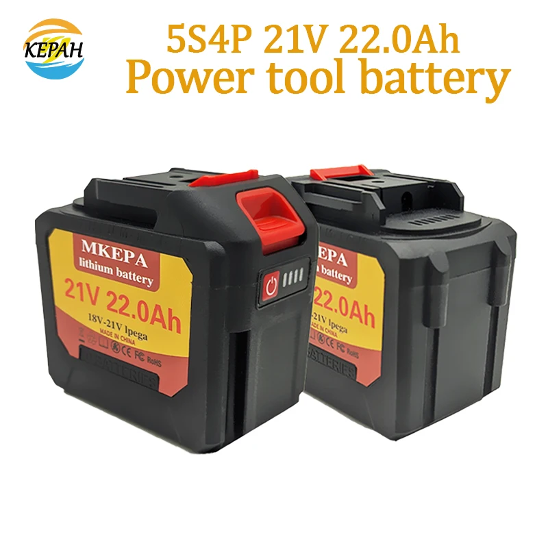 4Pcs 21V Rechargeable Lithium-ion Power Tool Battery 5S4P 22.0Ah Fast Charging,Lithium-ion Battery For Impact Drills\Drills