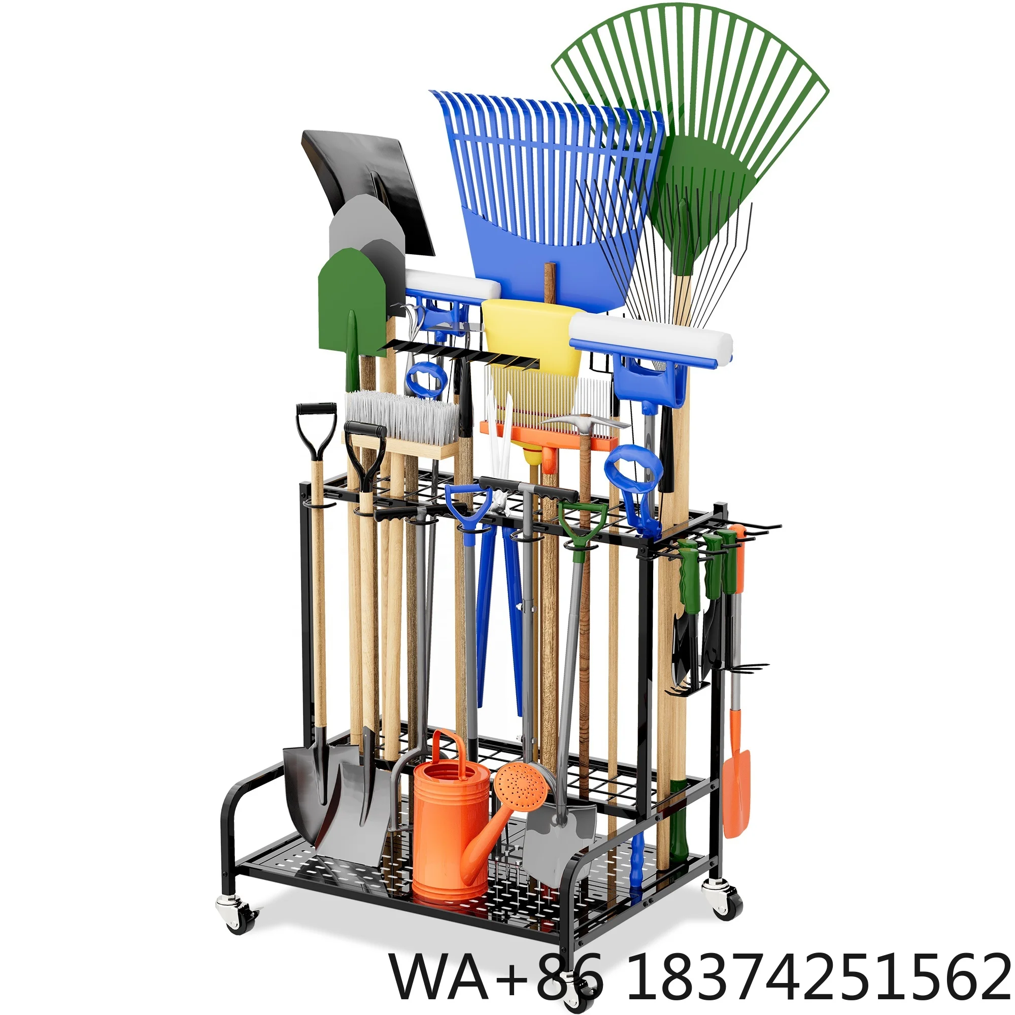 

Upgraded Garage, Shed, Outdoor Tool Holder Suitable for 50 Long Handled Tools, Tool Stand, Garden Tool Organizer for Garage
