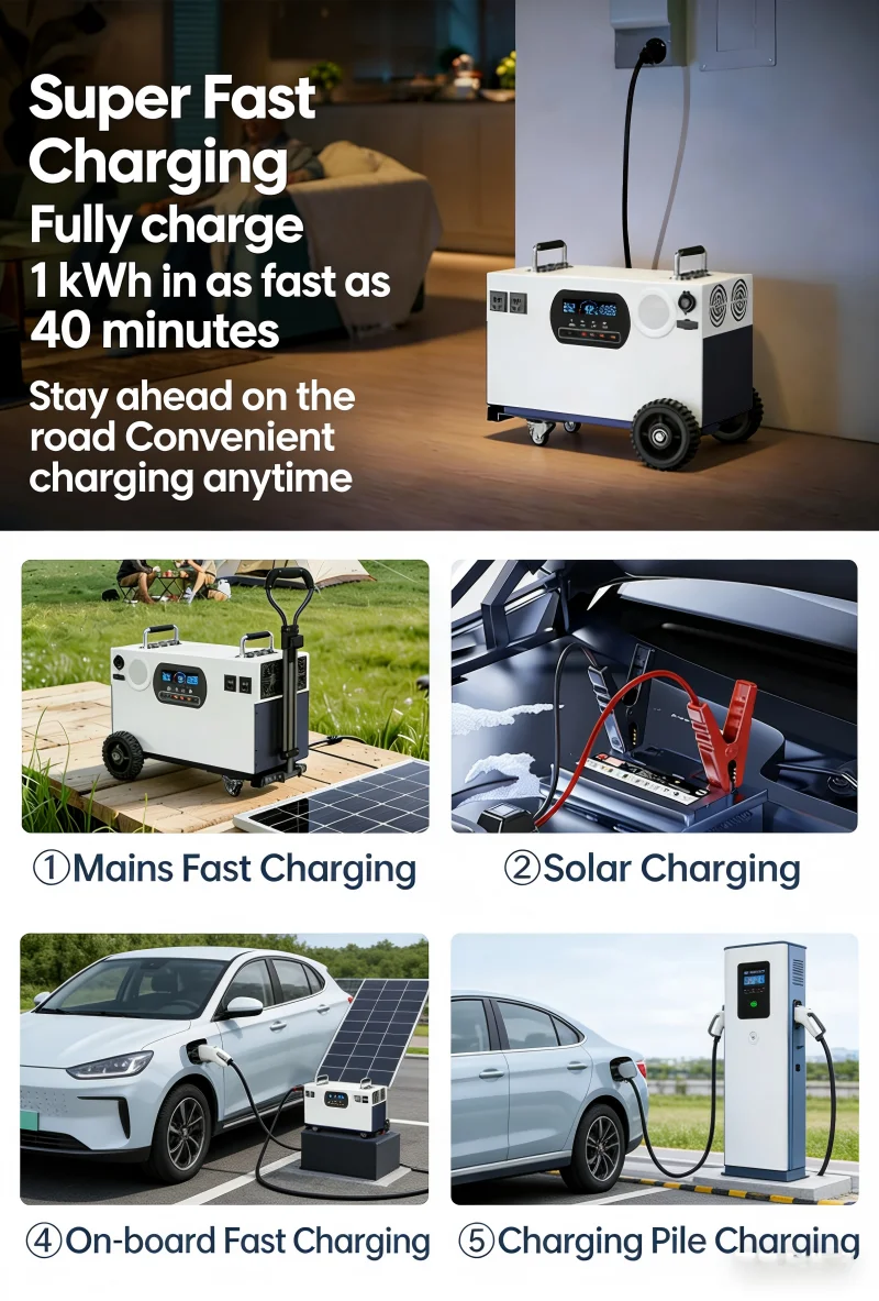 5000W High-Power Charging StationIdeal for charging sedans and SUVs, also perfect for home energy storage and outdoor activities