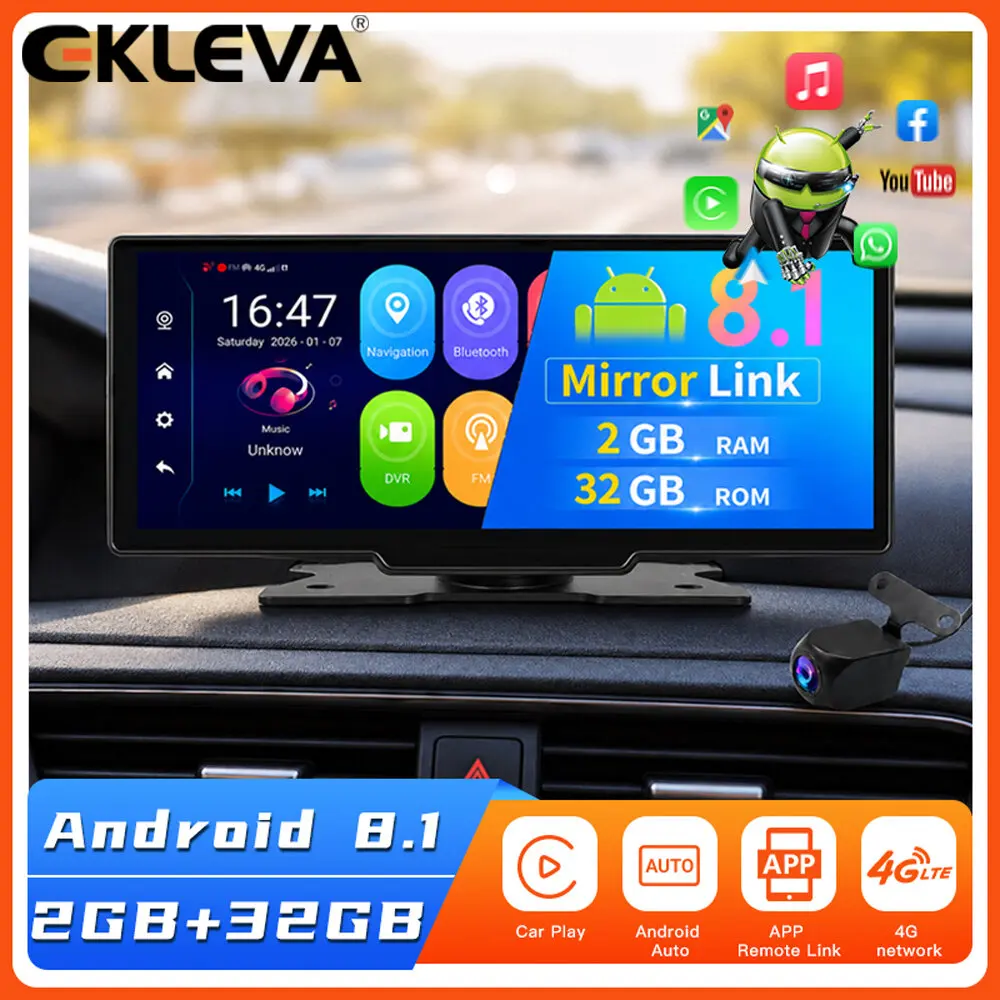 10.26 Inch 4G Android 8.1 Car DVR Dual Lens Video Recorder Navigation WIFI Auto Registrator Rear View Mirror Dash Cam Surveillan