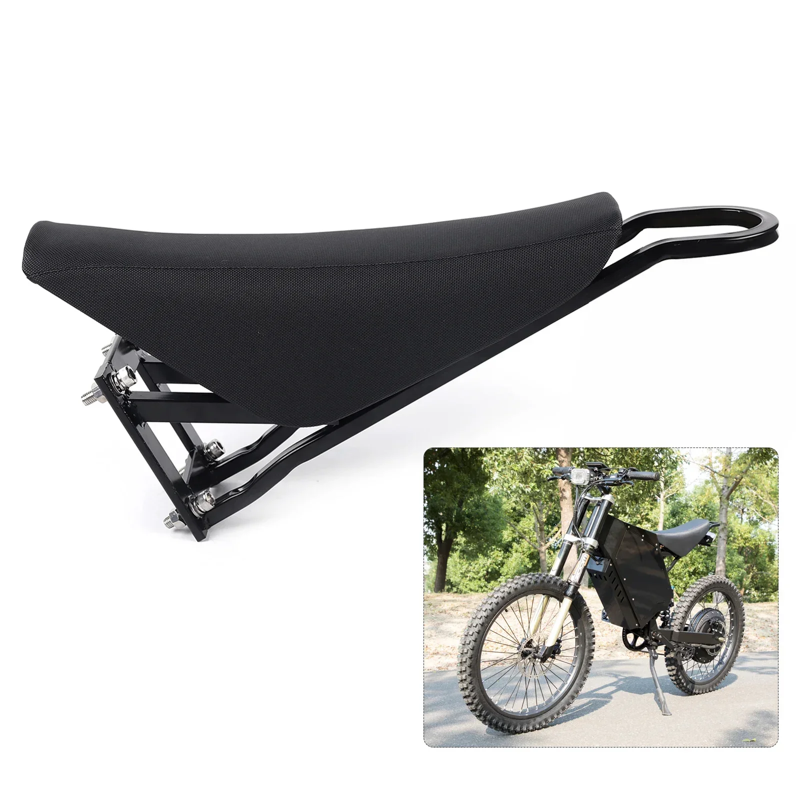 

Motorcycle Bracket, High-Durability PU Cushion, Triangular Iron Structure, Comfortable Motorcycle Saddle, Easy to Install,