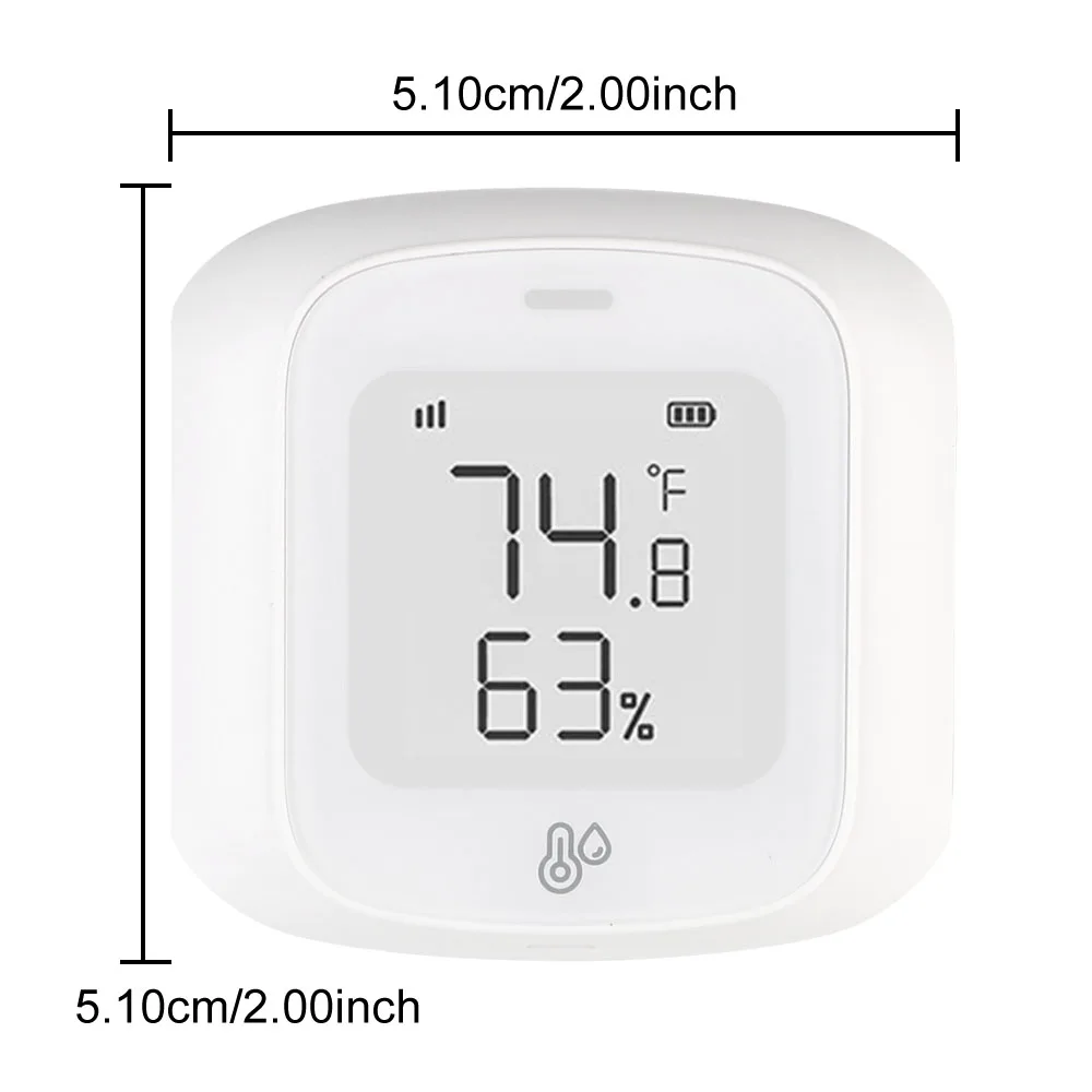 Controllo vocale Collegamento Smart Home Sensore di temperatura e umidità Mini termometro termoigromato con schermo LED ​ Sensore remoto