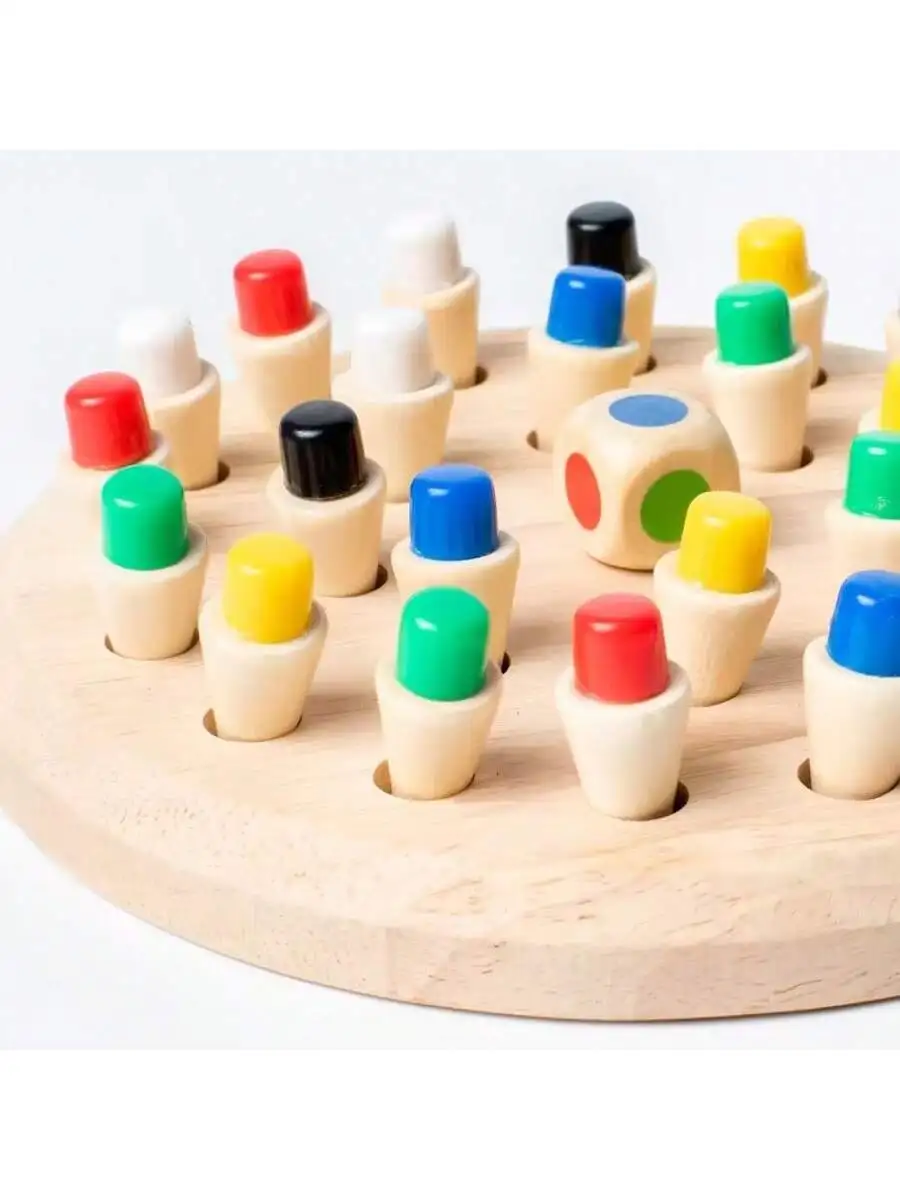 Memoria in legno Match Stick Gioco di scacchi a colori Puzzle da tavolo Giocattolo educativo Montessori Capacità cognitiva Giocattoli di apprendimento per bambini