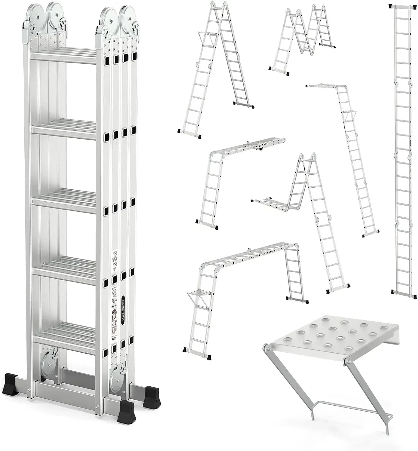 FT Folding Ladder Multi-Purpose Aluminium Extension 7 in 1 Step Heavy Duty Combination EN 131 Standard