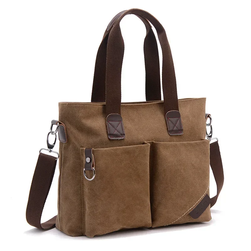 Men Bag Canvas Laptop Bag Briefcase Men Simple Business Casual Crossbody Bag Canvas Bags Messenger Bags Men Сумка Через Плечо