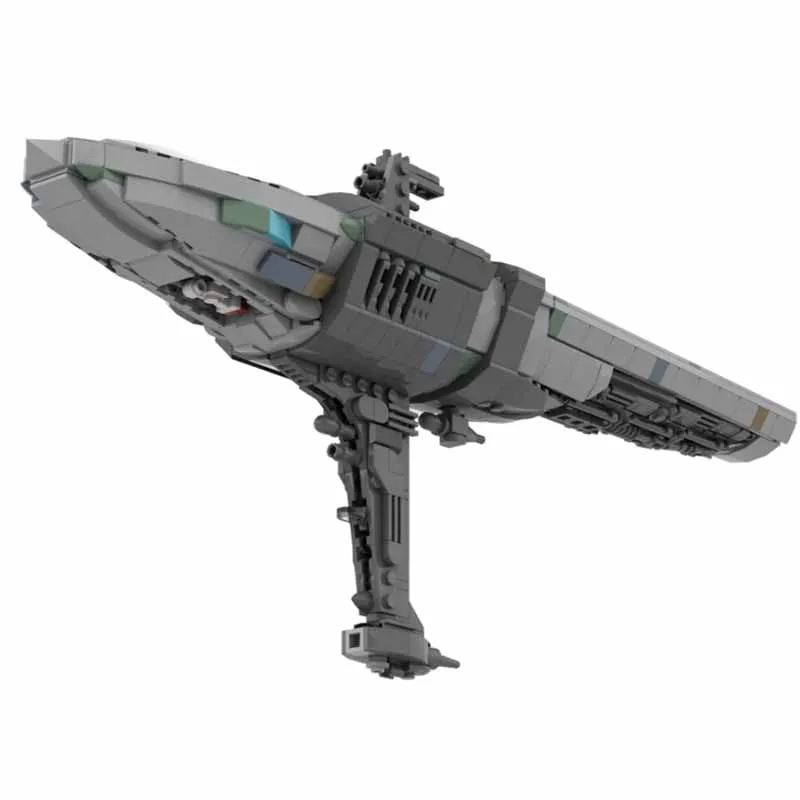 892 шт. Moc MC75 Interstellar Cruiser, средняя модель космического корабля, сделай сам, сборка, строительный блок, игрушка, детский подарок на день рождения