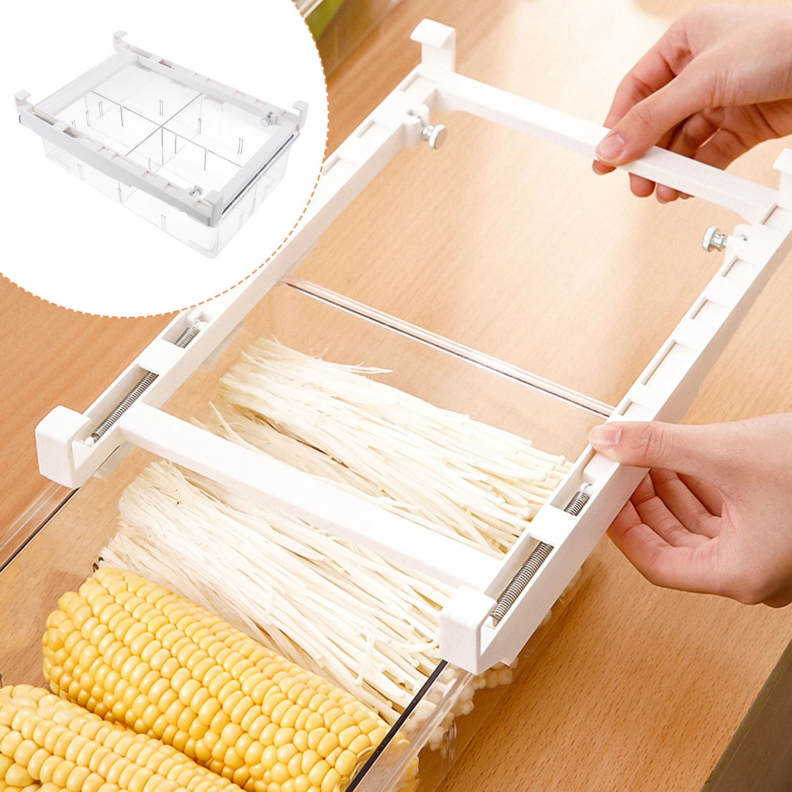 

1 pc Refrigerator Storage Box Large Capacity Eco-friendly PET ABS Material Kitchen Organization Fridge Door Container Vegetable