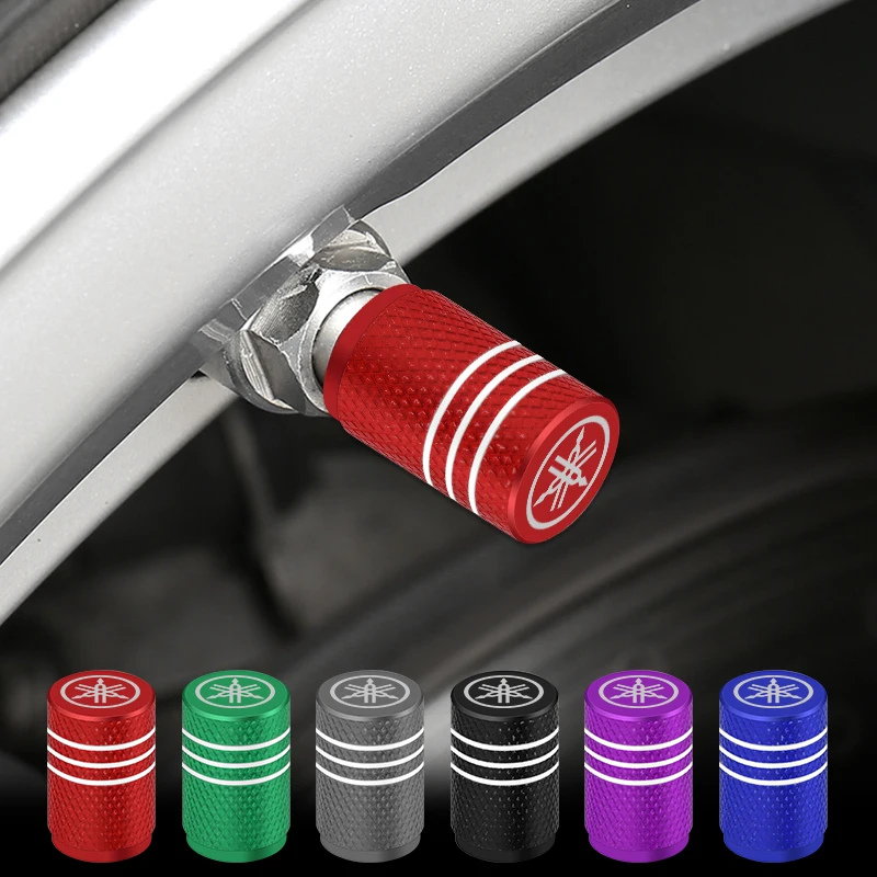 Car Tire Valve Stems Cap Knurling Style Tire Valve Cap Aluminum Tire Wheel Stem Air Valve Cap for Yamaha R1 R3 R25 Mt-09 Mt07