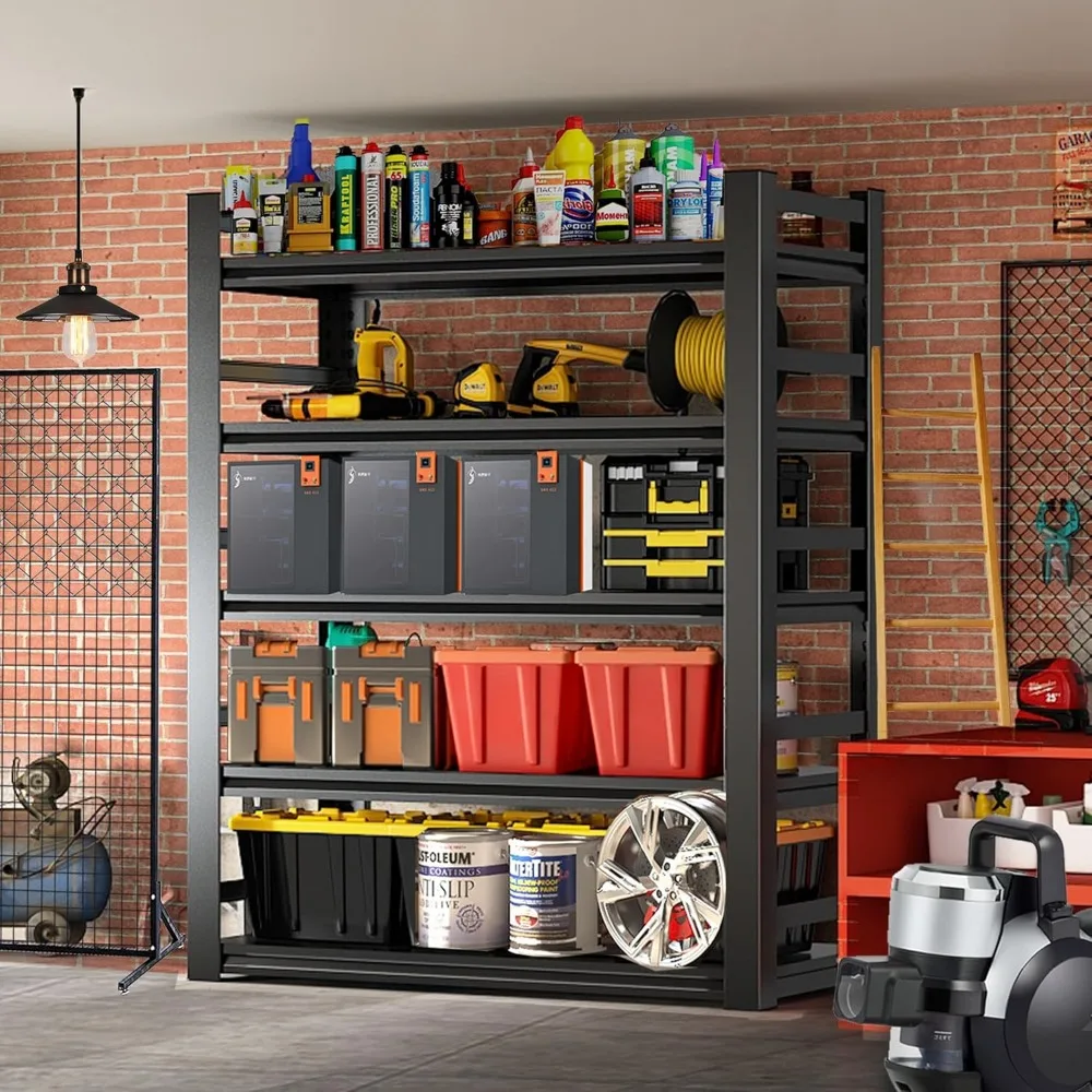 ชั้นวางของเหล็กปรับระดับได้ 5 ชั้น รับน้ำหนักได้ 3000 ปอนด์ สำหรับงานหนัก ชั้นวางโลหะเกรดอุตสาหกรรมสำหรับอุปกรณ์หนัก