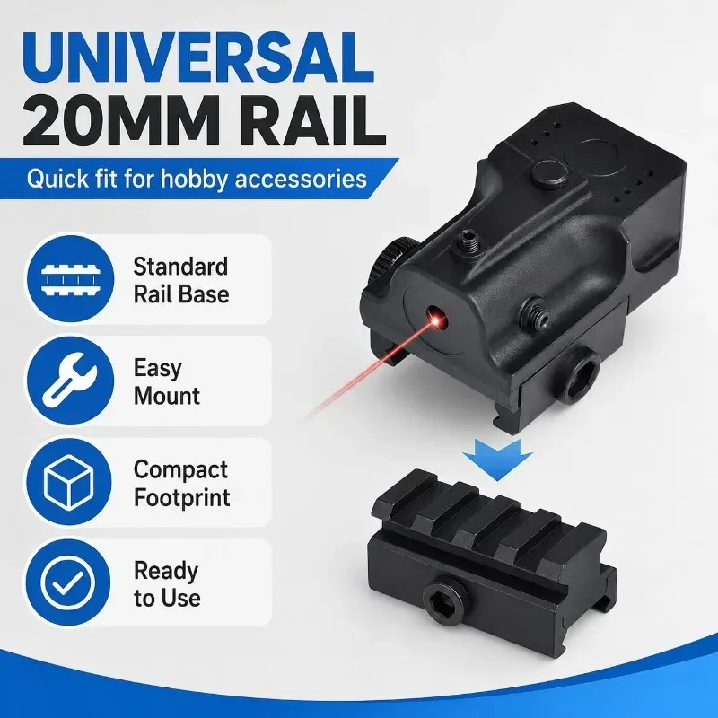 Universal 20‑millimeter Rail Hobby Accessory, Fine‑Adjustable Red‑beam Indicator for Display & Collection