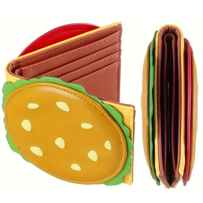 Crab Roe Castle Wallet Hamburger Wallet Men's and Women's Wallet Rfid Imitation Thief Brush Short Wallet Small Wallet image 3