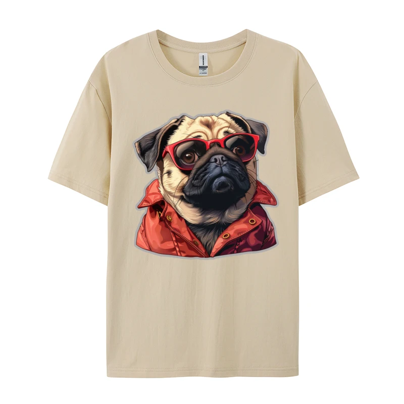 Cool Pug Dog T-shirt Animals Printed Casual T Shirts Luxury T Shirt Men High Quality Funny Tee-Shirt Thanksgiving Day