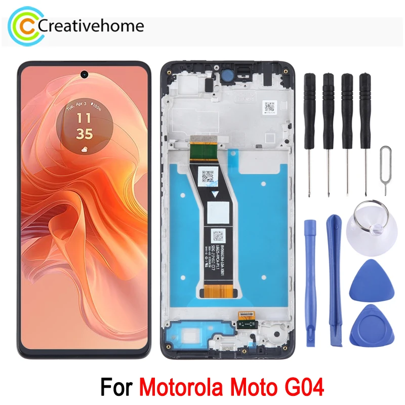 Replacing LCD Screen with Frame For Motorola Moto G04 Phone Display with Digitizer Full Assembly Repair Spare Part