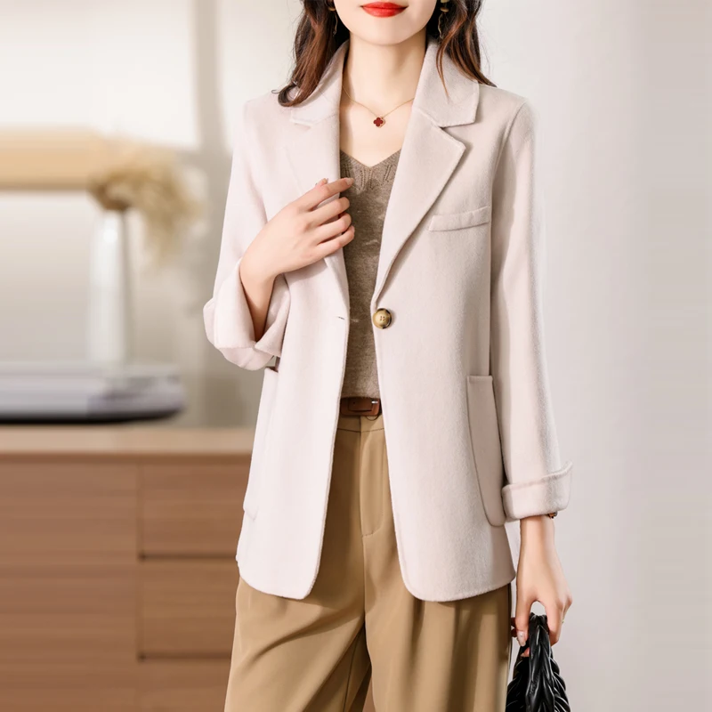 2025 Women's 100% Cashmere Thick Double sided Jacket Classic Multi functional Fashion Suitable for Business