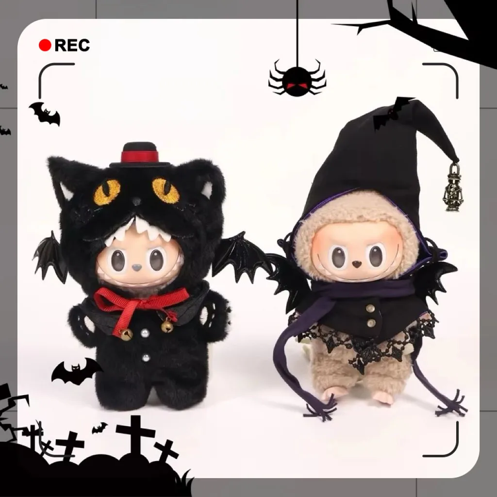 

Suitable For Labubu 123 generations Clothes Witch And Black Meow Halloween Vinyl Blind Box Clothes Wear Replacement doll clothes