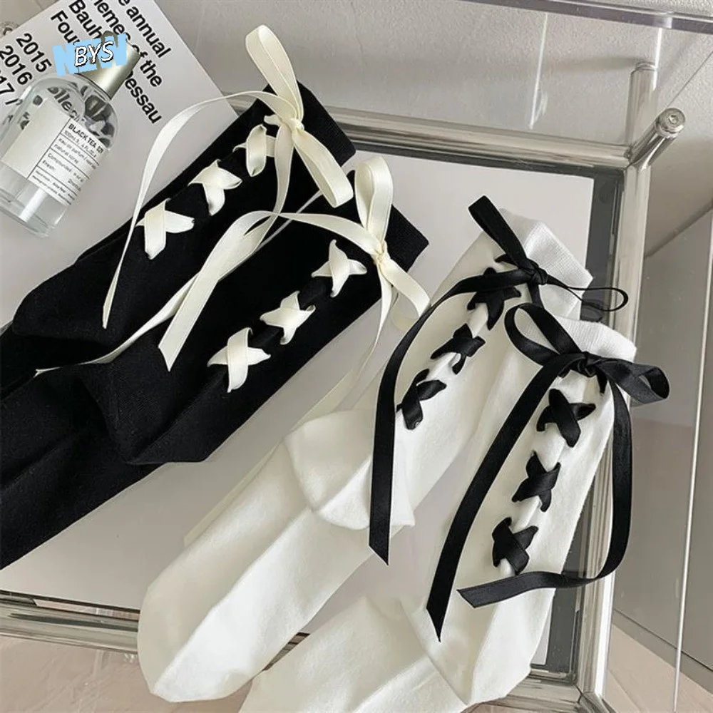 

Cotton Japanese JK Bow Socks Thickened Lolita Style Thermal Floor Socks Versatile Comfortable Cute Warm Socks Dance