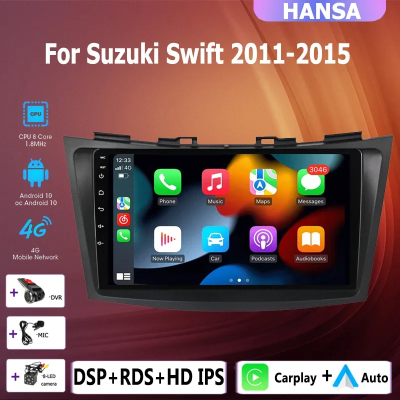 

2 DIN 4G+64G android car radio multimedia player BT carplay auto GPS navigation For Suzuki Swift 2011 2012 2013 2014-2015