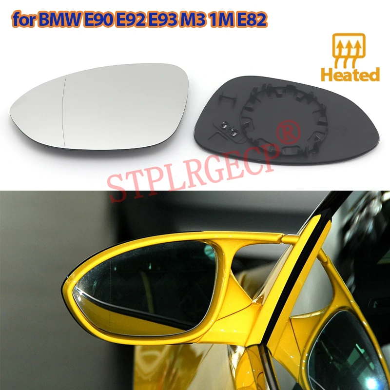 Car Auto Replacement Side Rearview Mirror Heating Glass Heated Mirror Lens with Plate for BMW E90 E92 E93 M3 1M E82