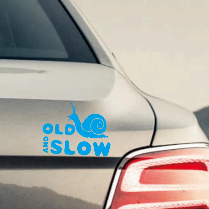 

Funny Old And Slow Graphical Vinyl Car Stickers Decal Black/Silver