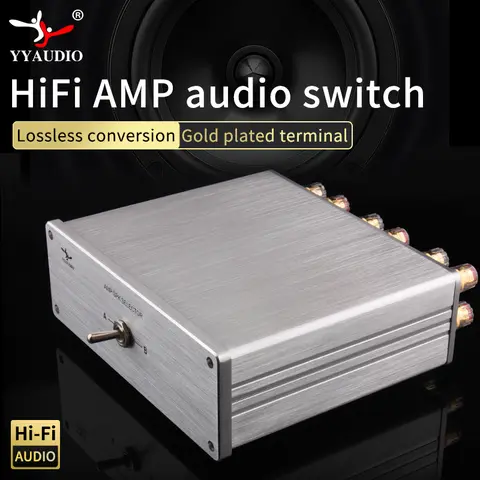 HIFI 무손실 2 IN 1 OUT 오디오 스위처 증폭기 스피커 스위치 변환기 Hifi 오디오 용 스위치 분배기 선택기 상자