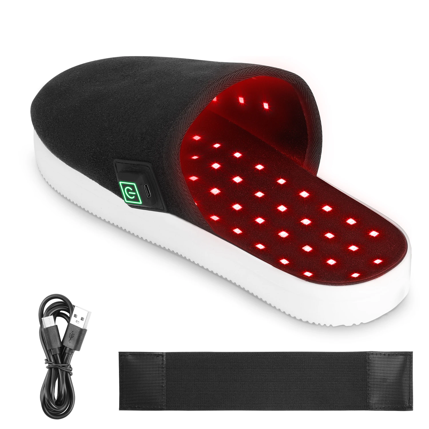 Customized Logo Wavelength Battery Powered Red Light Therapy Slippers 660nm 850nm Led Red Therapy Light for Diabetes Foot Pain