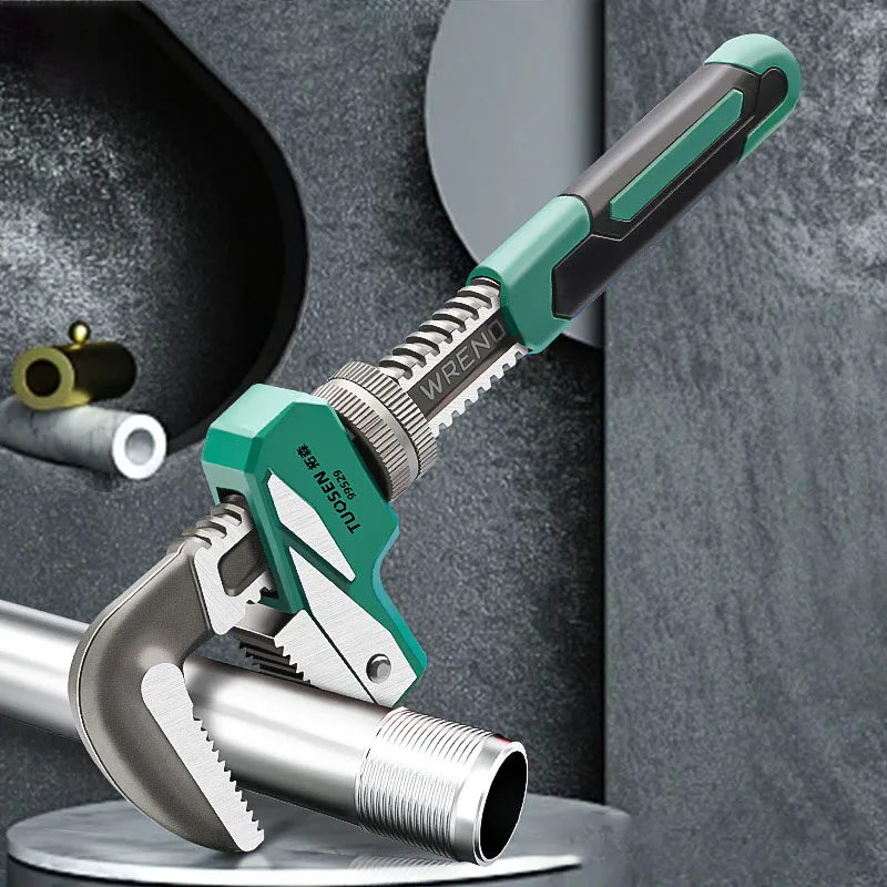 Imagem -02 - Alicate de Tubos para Instalação de Encanamento Chave Ajustável Chave tipo f Abertura Ampla Universal Kay Ratchet 10 in
