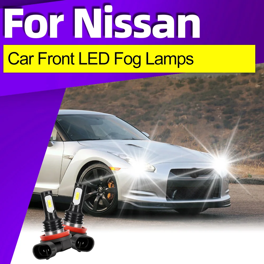 

2x H8 H11 White LED Fog Lights Bulbs Canbus For Nissan Pathfinder Altima Frontier Sentra Leaf Juke Note Car Foglamp Accessories