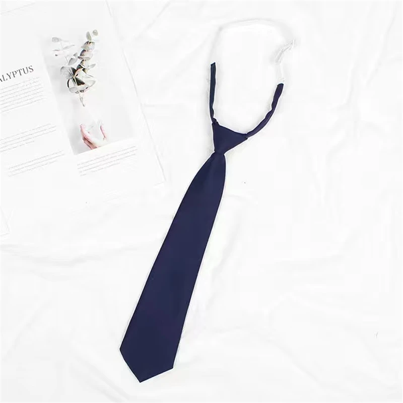 Japanese Korean Girls Tie And Bow Tie Solid Color Red Navy Brown Black Necktie Choker For Students JK School Uniforms Neckwear