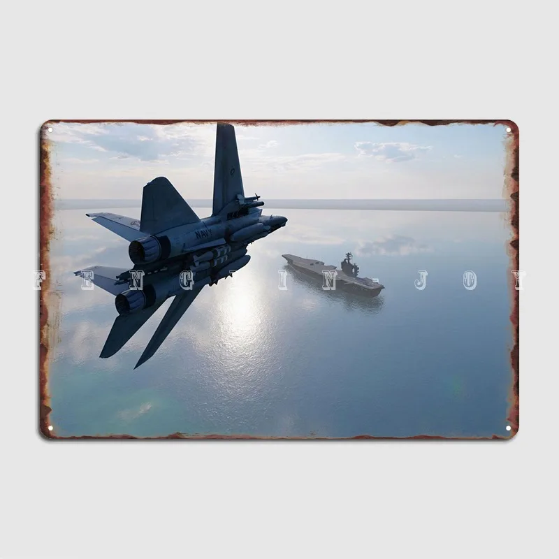 Top Gun Aircraft Carrier Metal Sign Cinema Garage Club Bar Classic Wall Plaque Tin Sign Posters