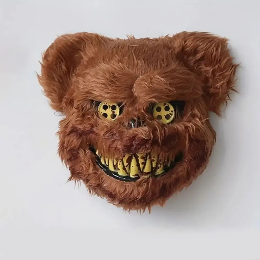 Scary Halloween Mask Realistic Ghost Festival Bloody Plush Bunny Mask Exposed Teeth Creativity Bloody Bear Mask Ghost Festival