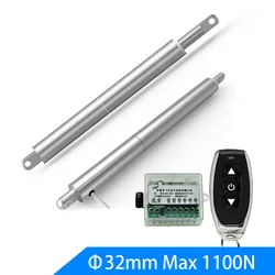 Linear Actuators with Remote Control Max Load 1100N Stroke 10-300mm Stainless Steel Push Rod Small Telescopic Motor