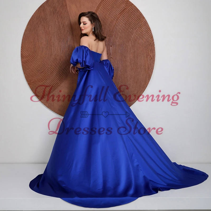 Thinyfull 2025 Sexy Mermaid Prom Evening Dresses Saudi Arabia Lantern Sleeve Dress Formal Night Cocktail Prom Gowns Custom Size