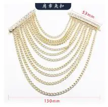 

1 Pair Rhinestone Tassel Chain Epaulettes Shoulder Badges Vintage Steampunk Brooches Fashion Accessories Costume Decor For