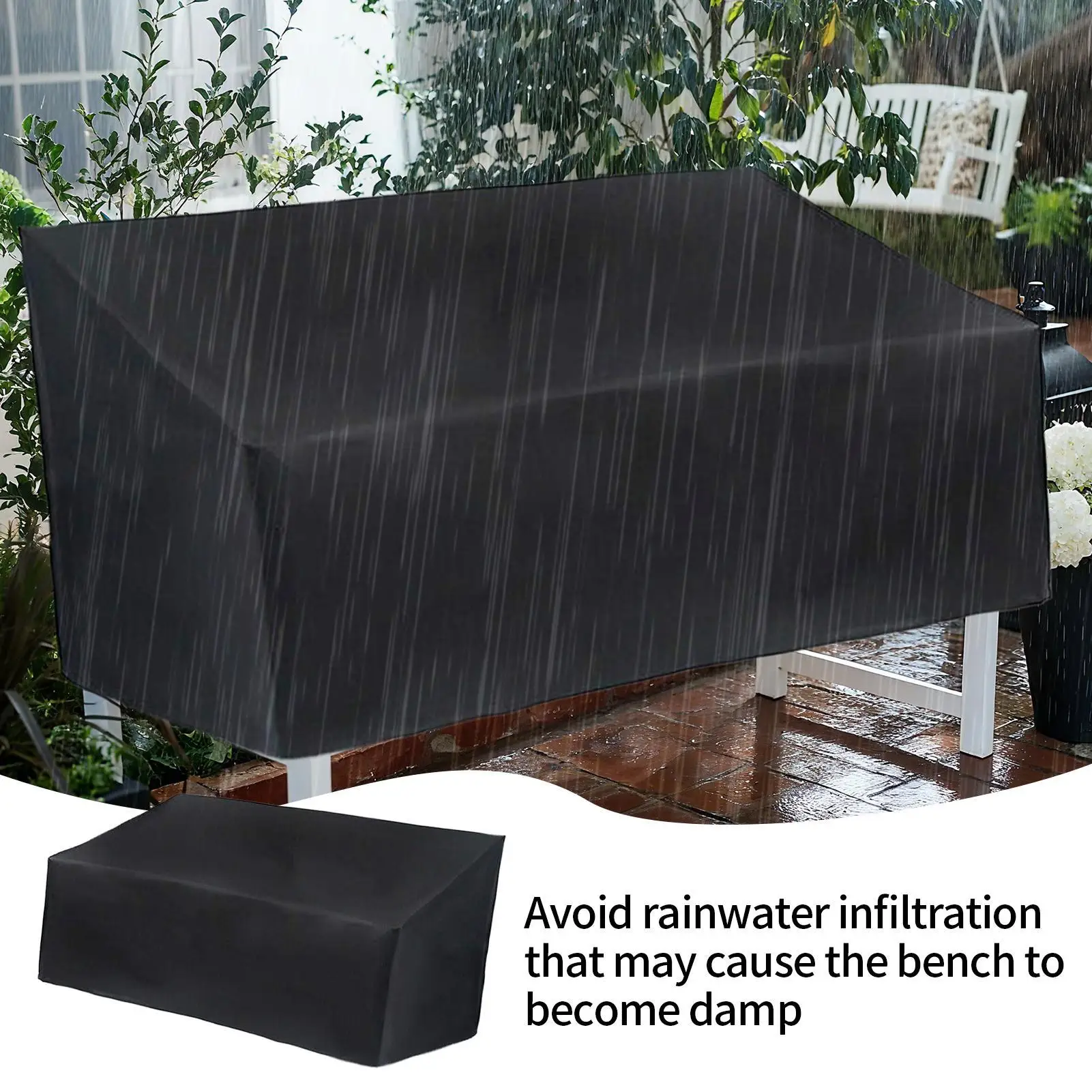 

Patio Bench Covers Patio 2-Seater Bench Weatherproof Covers Dustproof Furniture Protector For Outside Storage Care Maintenance