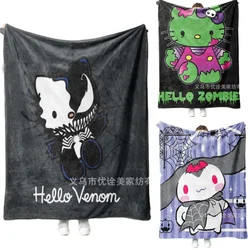 Halloween Hello Kitty Kawaii Y2k morbida coperta di flanella stampata in 3D aria condizionata coperte per pisolino caldo sanios camera da letto tappeto regali