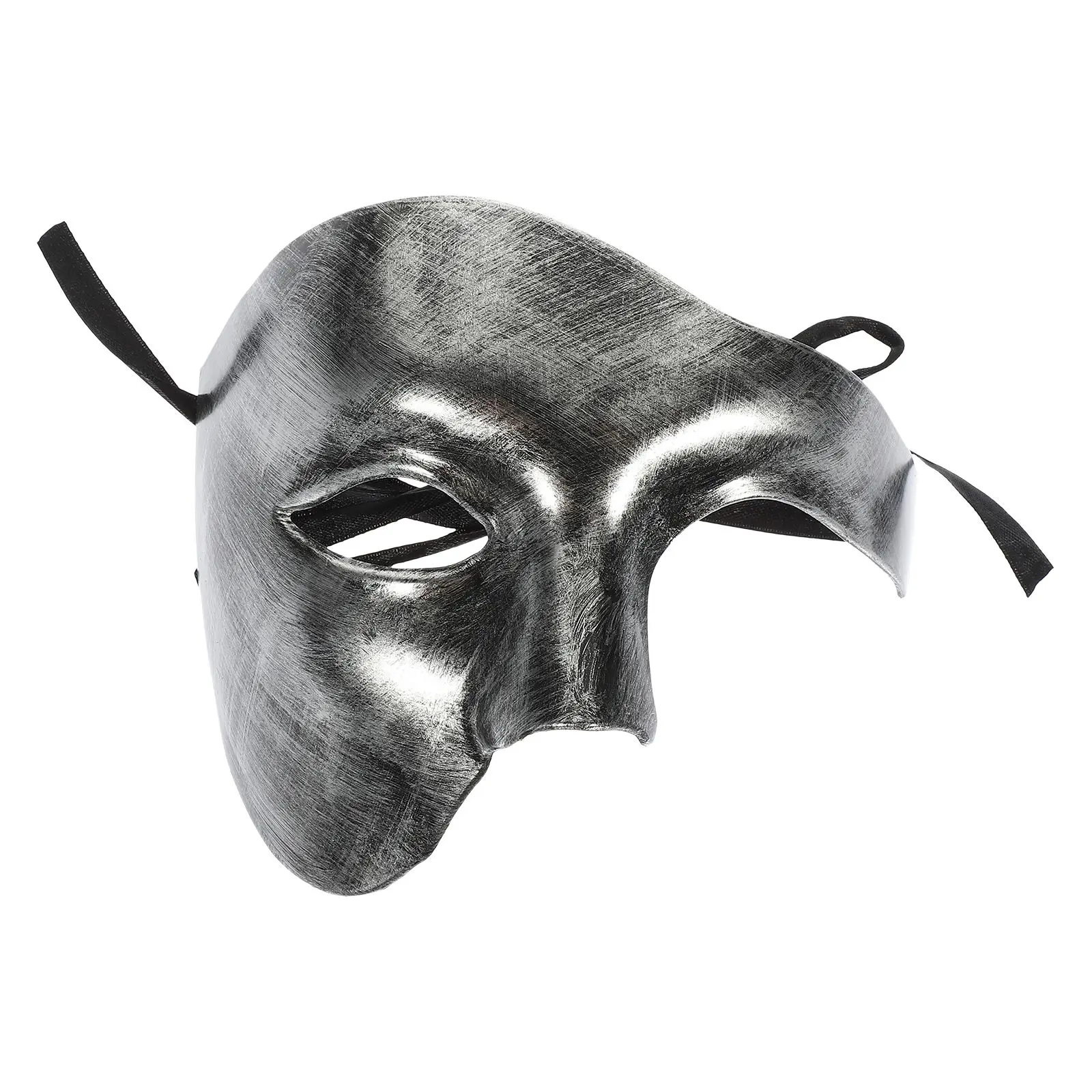 

Masquerade Half Eye Mask Costumes Delicate Prop Metal for Couple Silver Halloween Miss