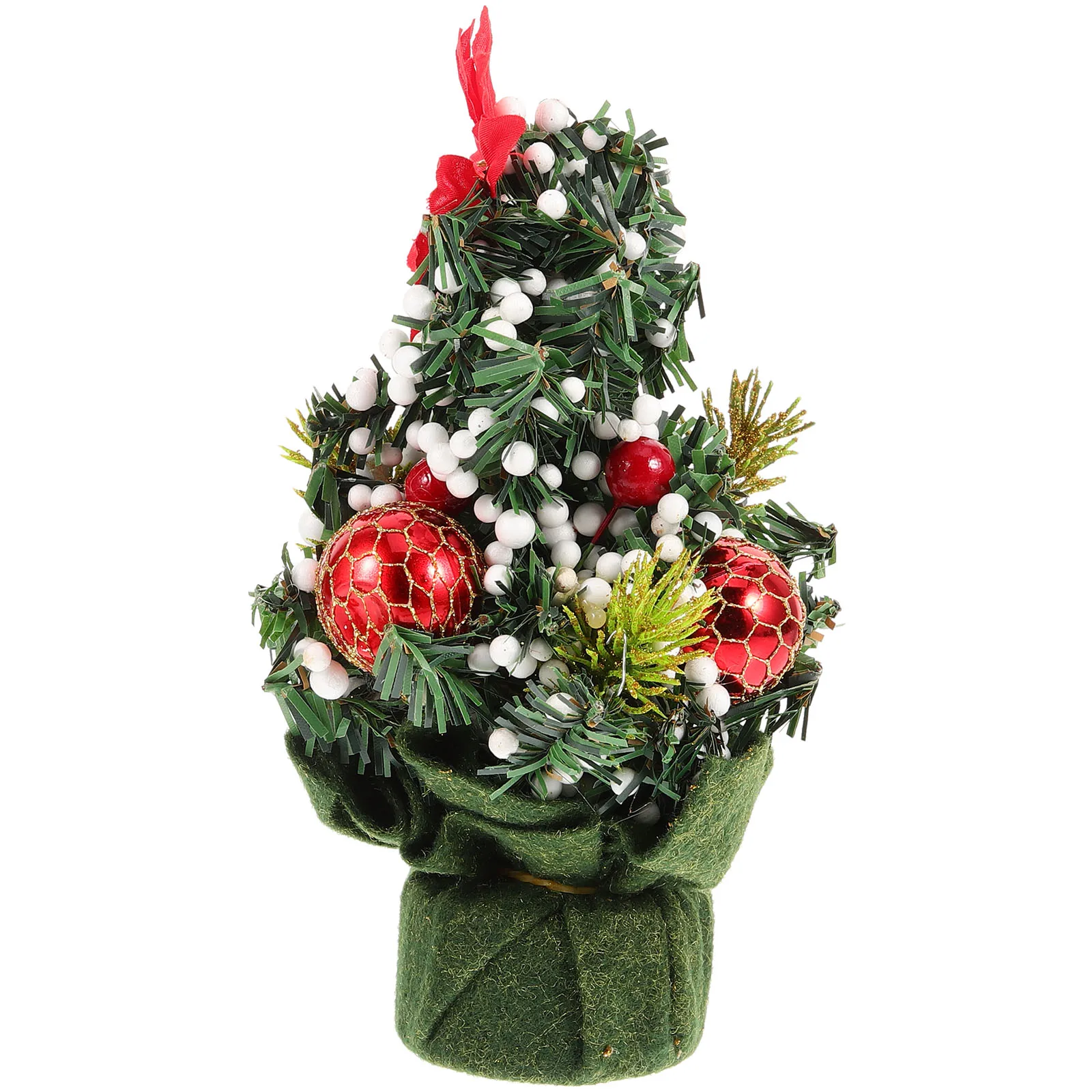 

Mini Decorative Christmas Tree Package 22cm Gold Red Linen Cloth Xmas Tree nament Desktop Tabletop Adornment Home Bar Restaurant