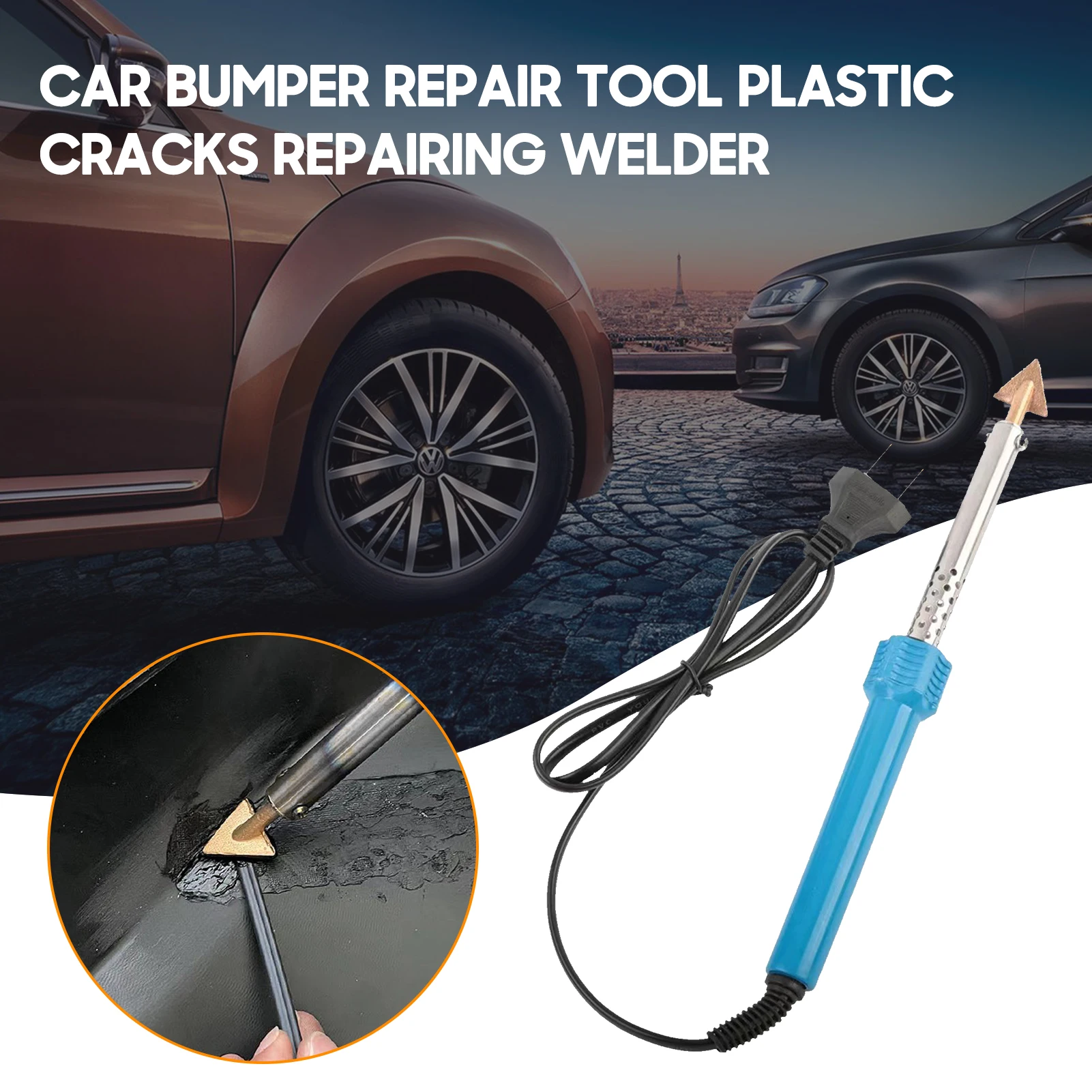 Kit di saldatura in plastica 80W saldatore con rete metallica cacciavite per carta vetrata paraurti per auto strumento di riparazione per Kayak saldatore per crepe in plastica