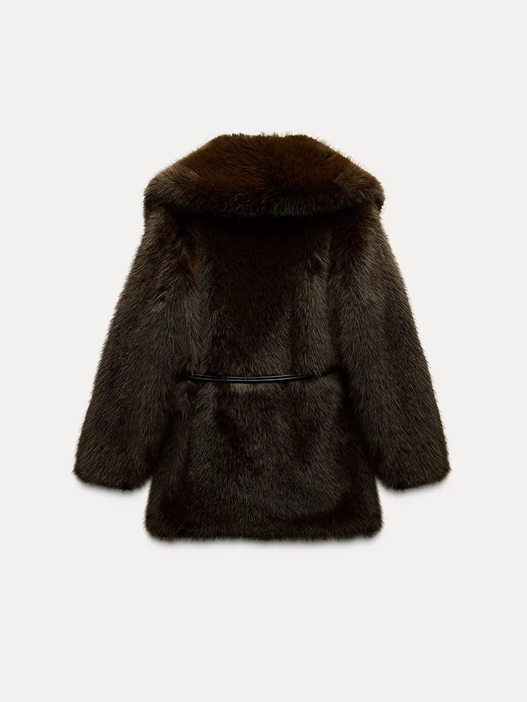 เสื้อโค้ทขนเฟอร์เทียมแบบยาวสำหรับฤดูใบไม้ผลิ รุ่นใหม่ ให้ความอบอุ่น  แจ็คเก็ต Jaetza2025 เสื้อผ้าผู้หญิง ความยาวปานกลาง เหมาะสำหรับใส่เดินทางไปทำงาน...