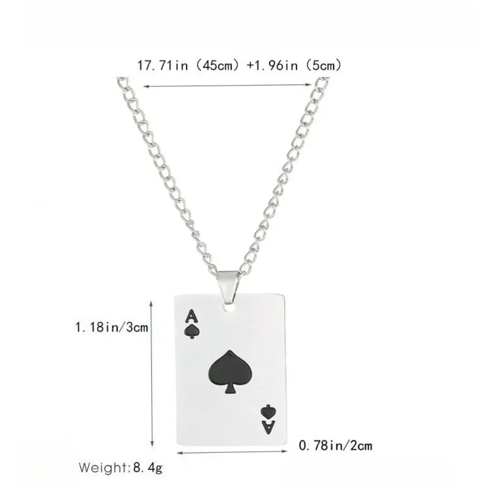 Hip-hop Style Declaration Card Spades Heart Stainless Steel Necklace Suitable for Daily Party Travel and Fashion Jewelry 2025